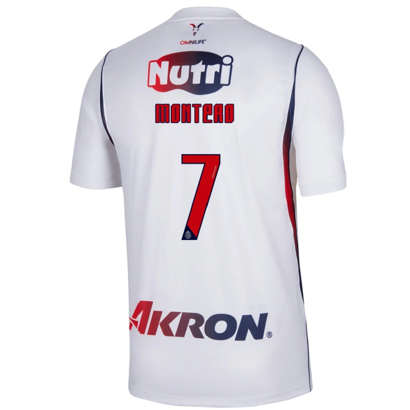 Danxen Hombre Camiseta Casandra Montero #7 Blanco Azul Marino Rojo 2ª Equipación 2026/27 La Camisa México