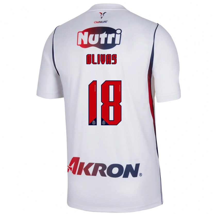 Danxen Hombre Camiseta Luis Olivas #18 Blanco Azul Marino Rojo 2ª Equipación 2026/27 La Camisa México