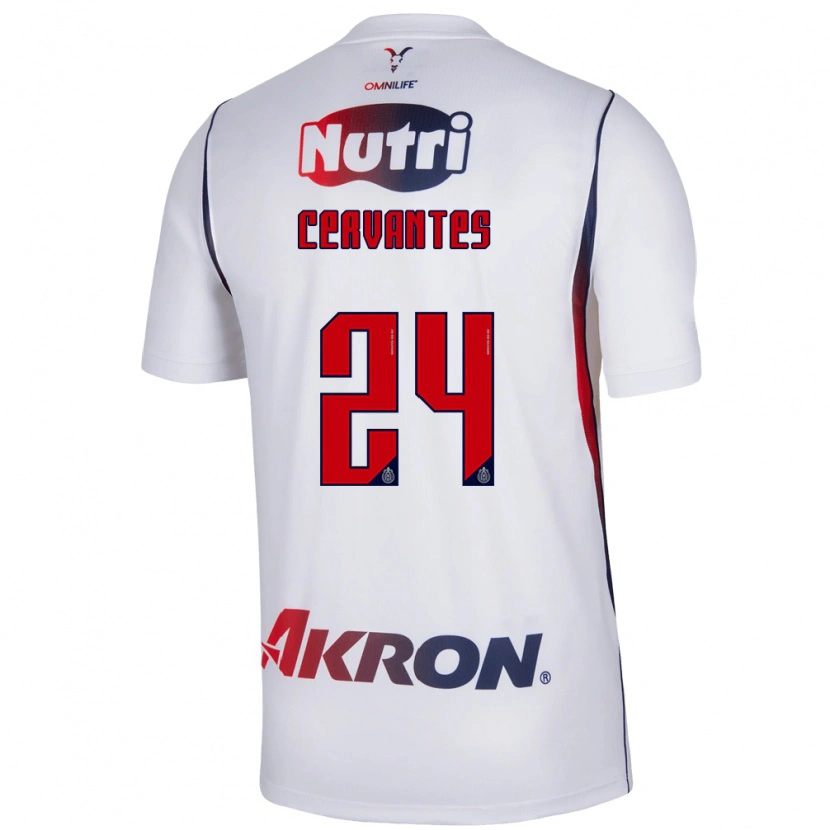 Danxen Hombre Camiseta Alicia Cervantes #24 Blanco Azul Marino Rojo 2ª Equipación 2026/27 La Camisa México