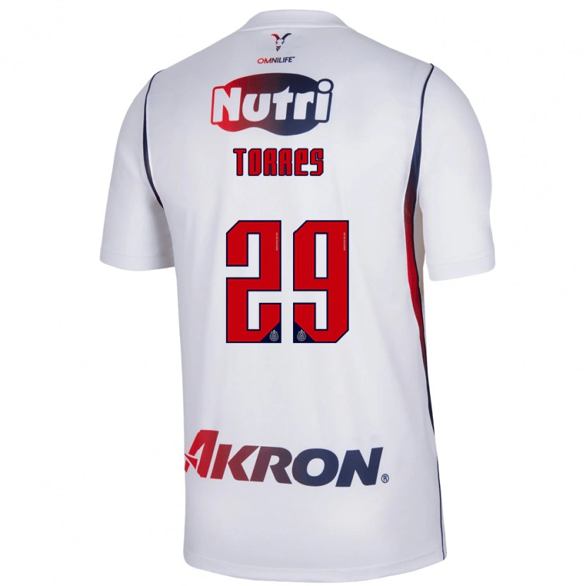 Danxen Hombre Camiseta Alan Torres #29 Blanco Azul Marino Rojo 2ª Equipación 2026/27 La Camisa México