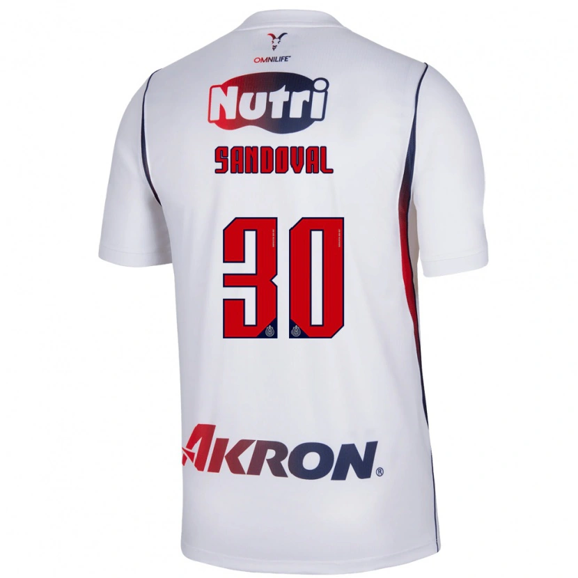 Danxen Hombre Camiseta Santiago Sandoval #30 Blanco Azul Marino Rojo 2ª Equipación 2026/27 La Camisa México