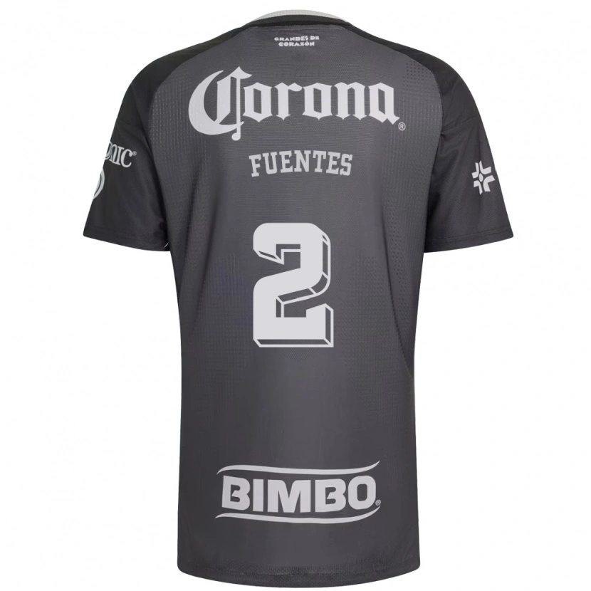 Danxen Hombre Camiseta Luis Fuentes #2 Gris Blanco Negro 2ª Equipación 2026/27 La Camisa México
