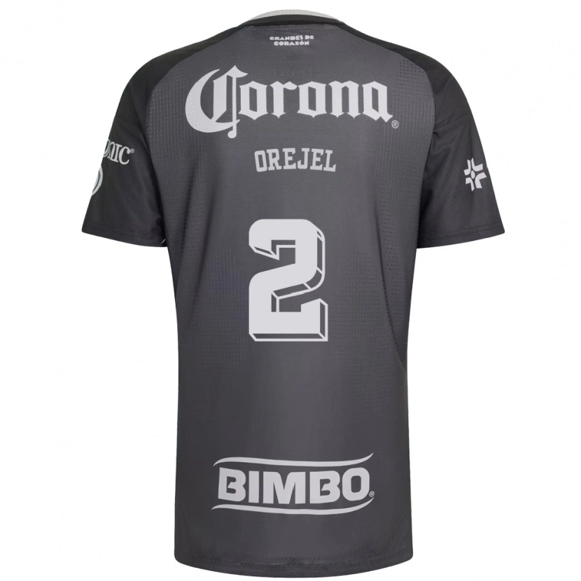 Danxen Hombre Camiseta Jocelyn Orejel #2 Gris Blanco Negro 2ª Equipación 2026/27 La Camisa México