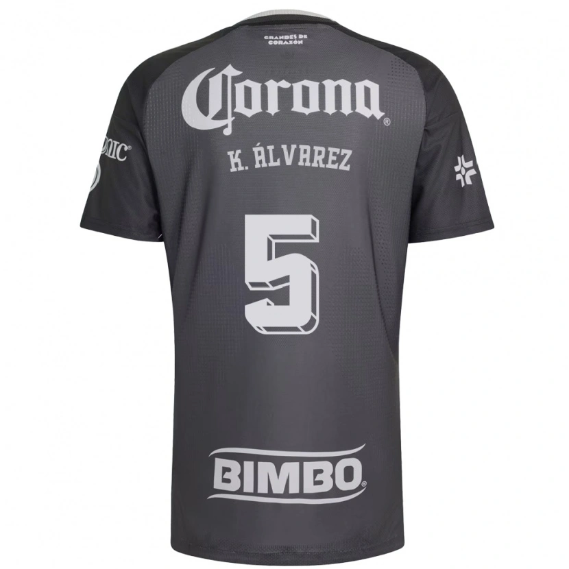 Danxen Hombre Camiseta Kevin Álvarez #5 Gris Blanco Negro 2ª Equipación 2026/27 La Camisa México