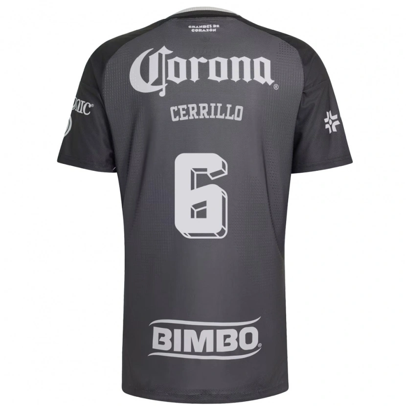 Danxen Hombre Camiseta Edwin Cerrillo #6 Gris Blanco Negro 2ª Equipación 2026/27 La Camisa México