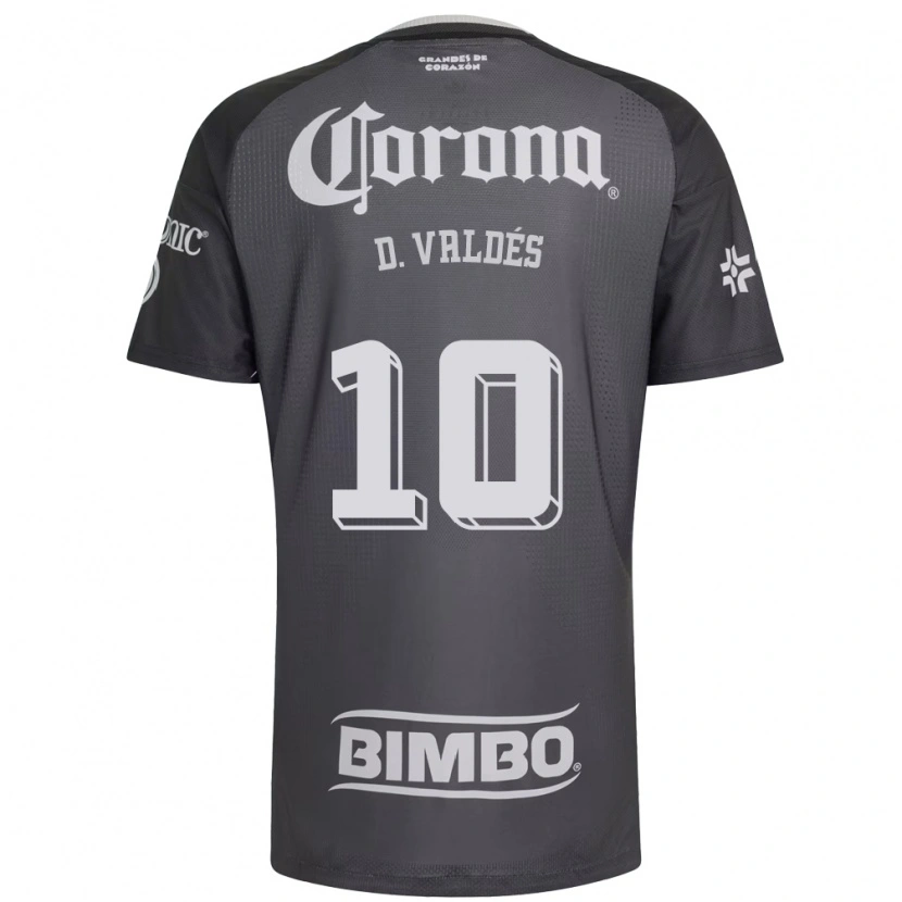 Danxen Hombre Camiseta Diego Valdes #10 Gris Blanco Negro 2ª Equipación 2026/27 La Camisa México