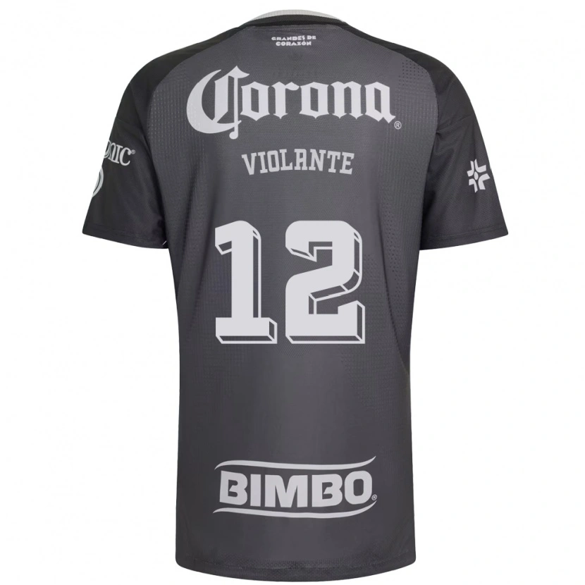 Danxen Hombre Camiseta Isaías Violante #12 Gris Blanco Negro 2ª Equipación 2026/27 La Camisa México