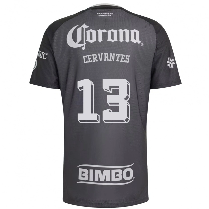 Danxen Hombre Camiseta Alan Cervantes #13 Gris Blanco Negro 2ª Equipación 2026/27 La Camisa México