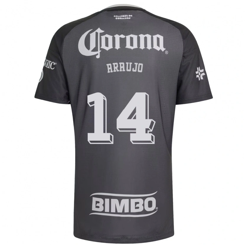 Danxen Hombre Camiseta Nestor Araujo #14 Gris Blanco Negro 2ª Equipación 2026/27 La Camisa México