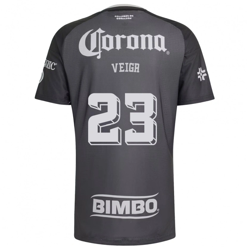 Danxen Hombre Camiseta Raphael Veiga #23 Gris Blanco Negro 2ª Equipación 2026/27 La Camisa México