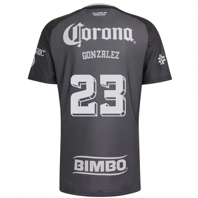 Danxen Hombre Camiseta Itzel Gonzalez #23 Gris Blanco Negro 2ª Equipación 2026/27 La Camisa México