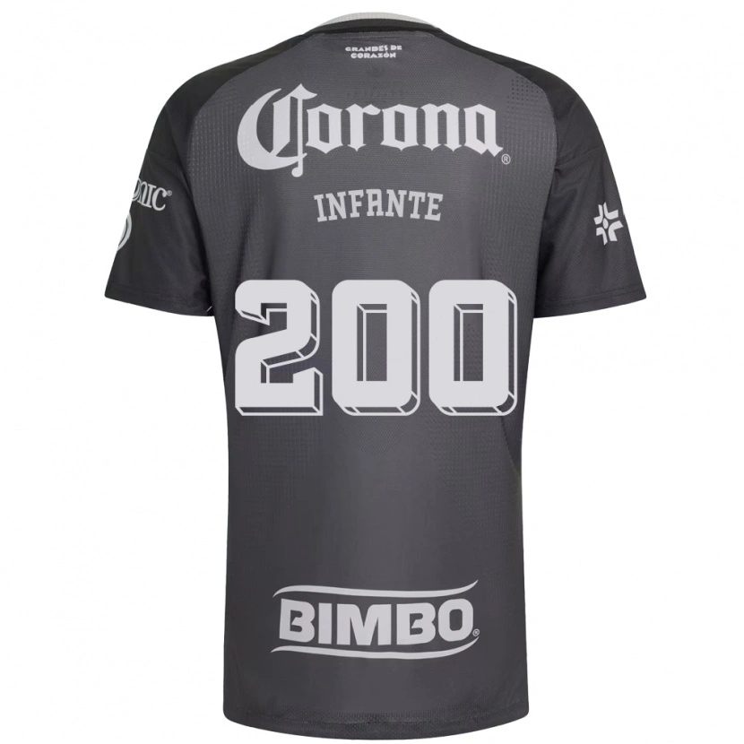 Danxen Hombre Camiseta Armando Infante #200 Gris Blanco Negro 2ª Equipación 2026/27 La Camisa México