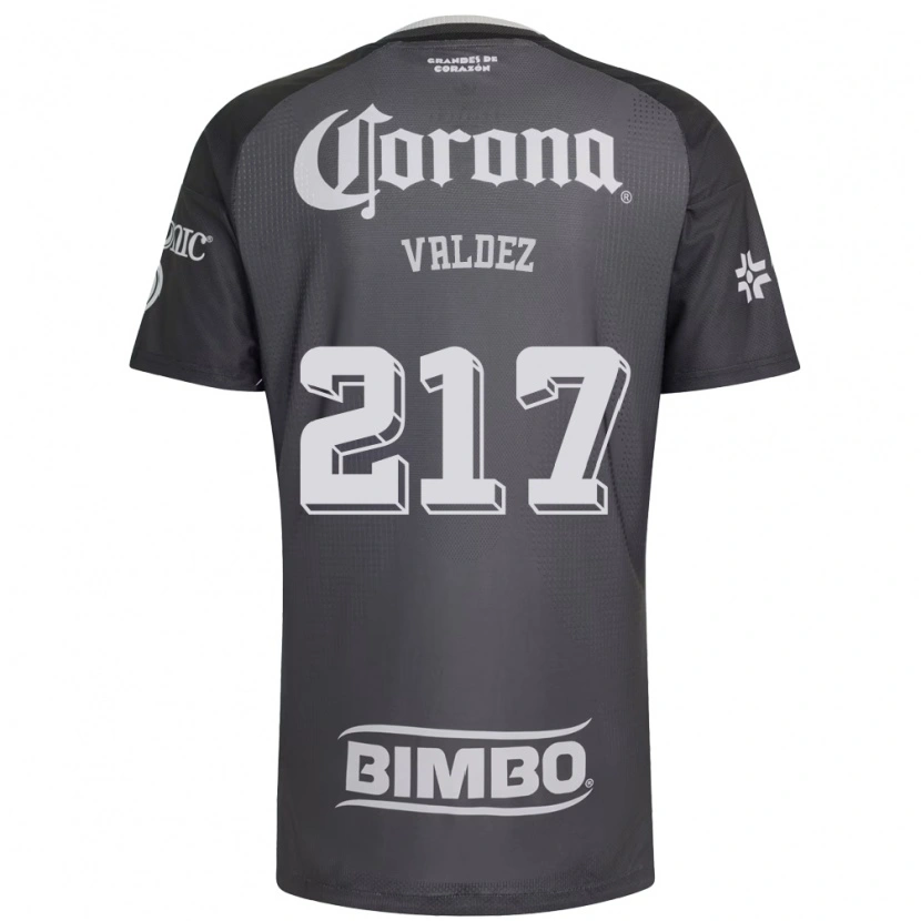 Danxen Hombre Camiseta Víctor Valdez #217 Gris Blanco Negro 2ª Equipación 2026/27 La Camisa México