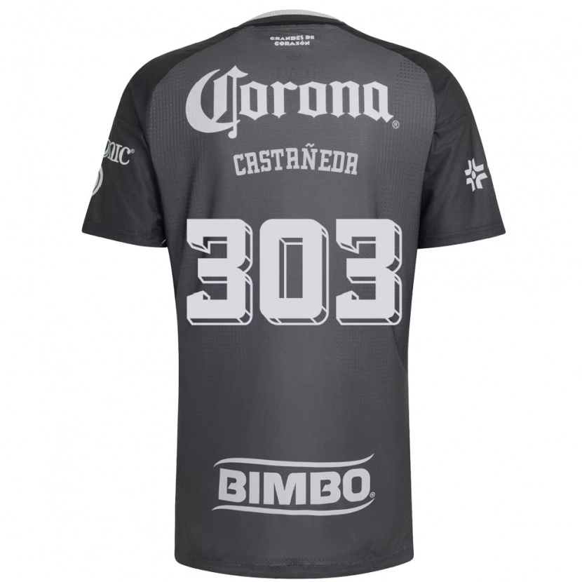 Danxen Hombre Camiseta Luis Castañeda #303 Gris Blanco Negro 2ª Equipación 2026/27 La Camisa México