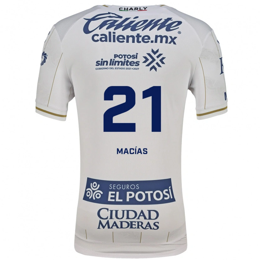Danxen Hombre Camiseta Óscar Macías #21 Blanco Azul 2ª Equipación 2026/27 La Camisa México