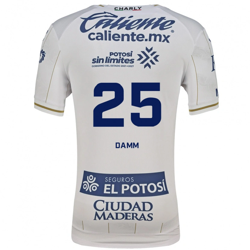 Danxen Hombre Camiseta Jürgen Damm #25 Blanco Azul 2ª Equipación 2026/27 La Camisa México