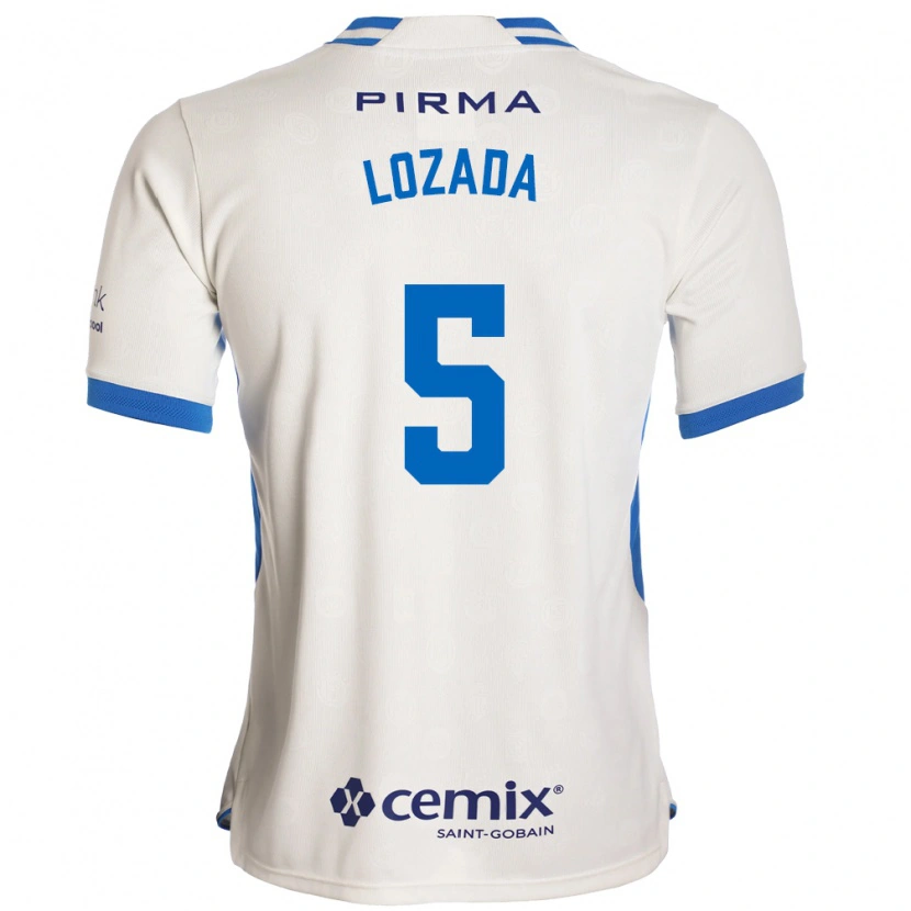 Danxen Hombre Camiseta Ana Lozada #5 Blanco Azul Rojo 2ª Equipación 2026/27 La Camisa México