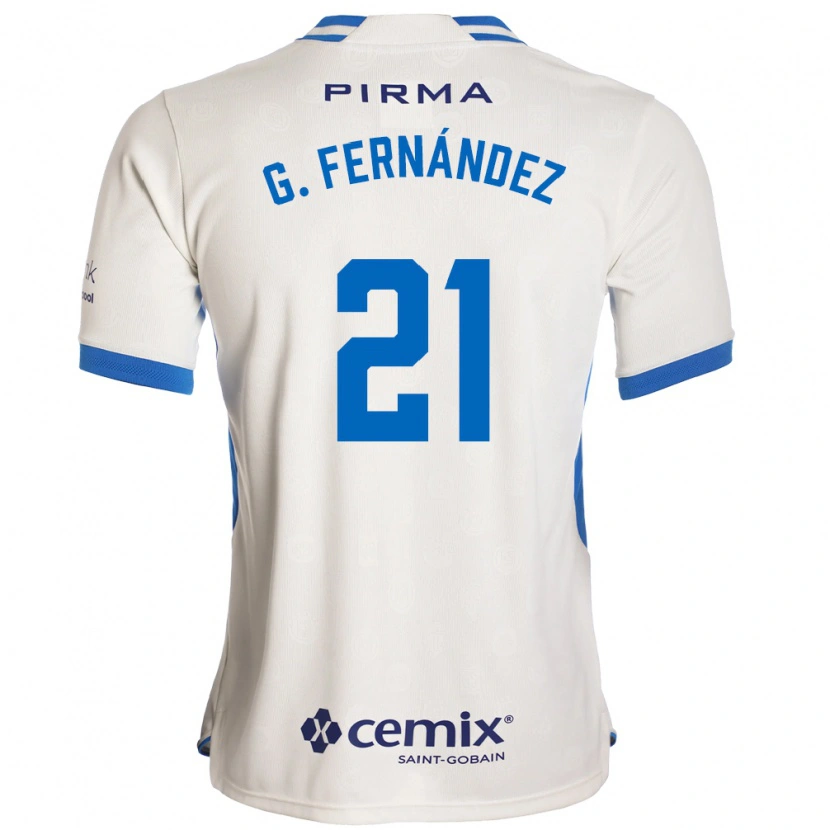 Danxen Hombre Camiseta Gabriel Fernández #21 Blanco Azul Rojo 2ª Equipación 2026/27 La Camisa México
