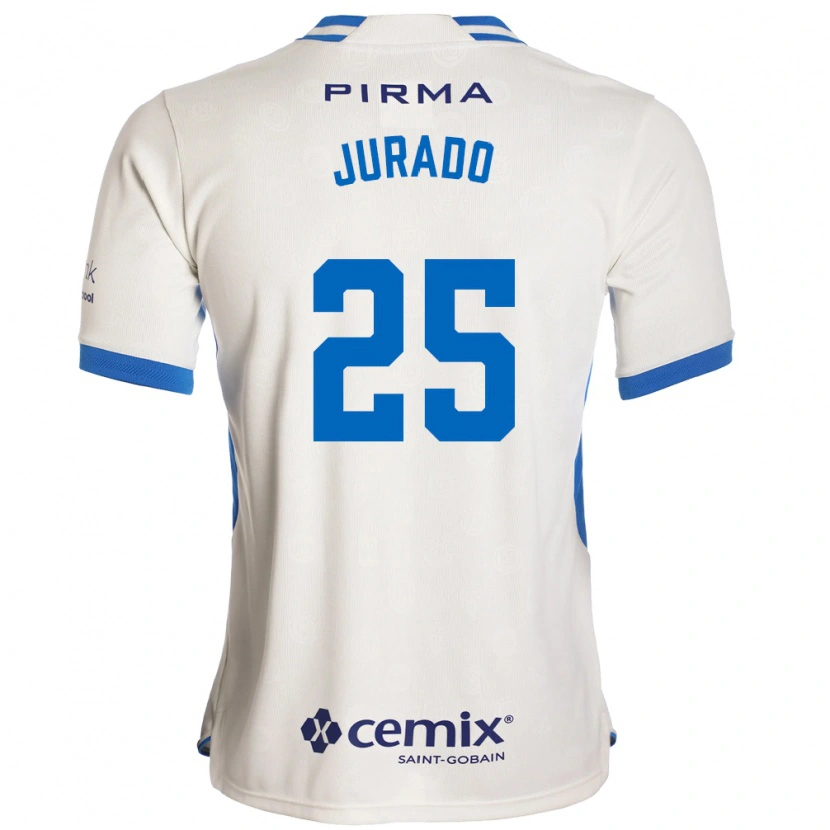 Danxen Hombre Camiseta Sebastian Jurado #25 Blanco Azul Rojo 2ª Equipación 2026/27 La Camisa México
