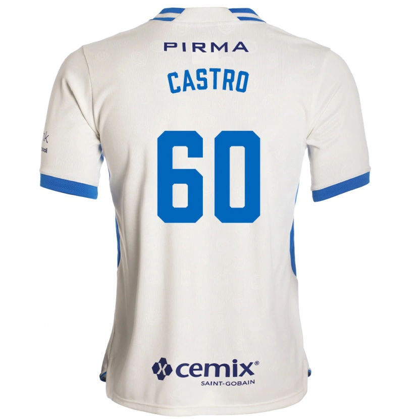 Danxen Hombre Camiseta Ariel Castro #60 Blanco Azul Rojo 2ª Equipación 2026/27 La Camisa México