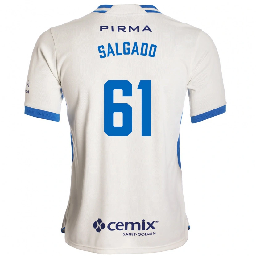 Danxen Hombre Camiseta Bruno Salgado #61 Blanco Azul Rojo 2ª Equipación 2026/27 La Camisa México