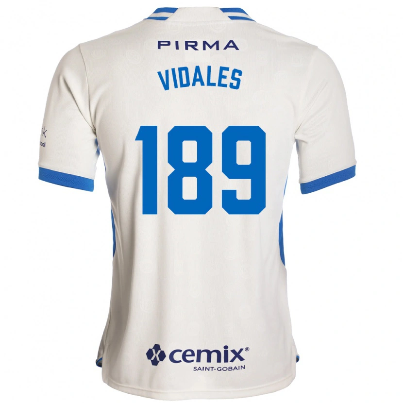 Danxen Hombre Camiseta Álvaro Vidales #189 Blanco Azul Rojo 2ª Equipación 2026/27 La Camisa México