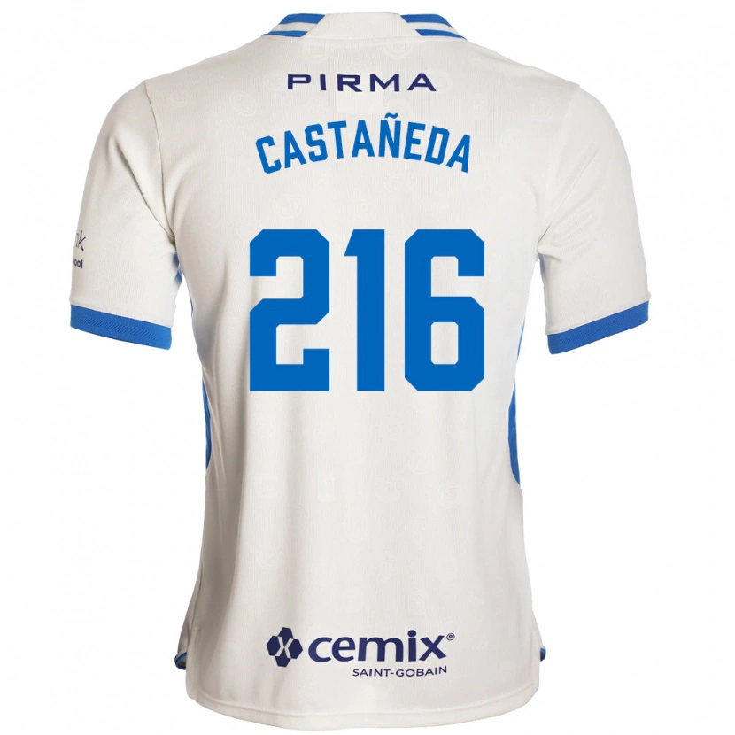 Danxen Hombre Camiseta Ian Castañeda #216 Blanco Azul Rojo 2ª Equipación 2026/27 La Camisa México
