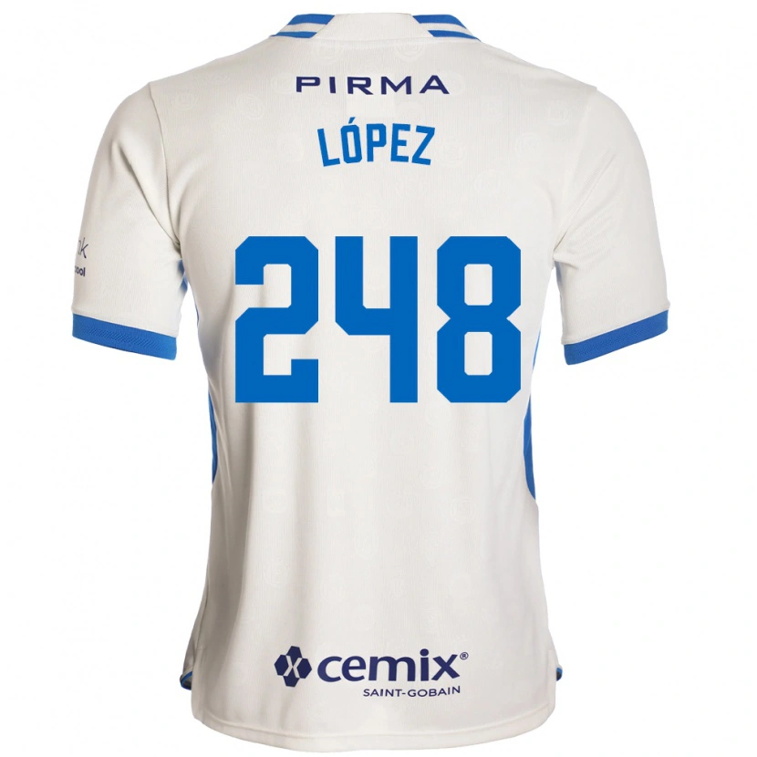 Danxen Hombre Camiseta Ernesto López #248 Blanco Azul Rojo 2ª Equipación 2026/27 La Camisa México
