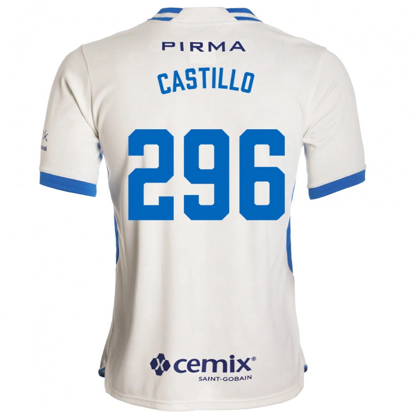 Danxen Hombre Camiseta Eduardo Castillo #296 Blanco Azul Rojo 2ª Equipación 2026/27 La Camisa México