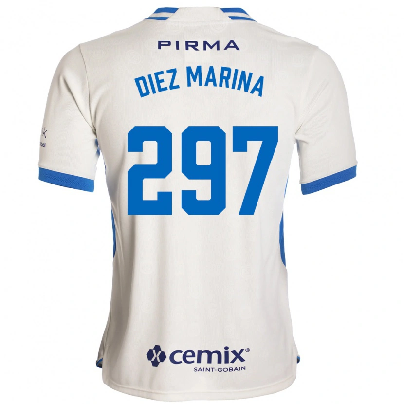 Danxen Hombre Camiseta Edgar Diez Marina #297 Blanco Azul Rojo 2ª Equipación 2026/27 La Camisa México