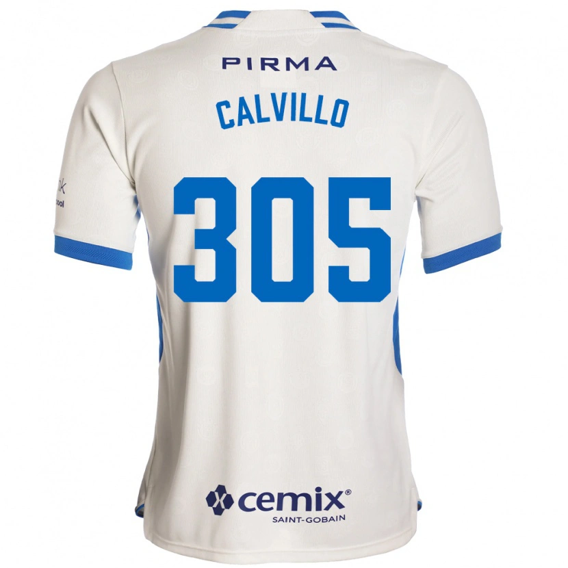 Danxen Hombre Camiseta Carlos Calvillo #305 Blanco Azul Rojo 2ª Equipación 2026/27 La Camisa México