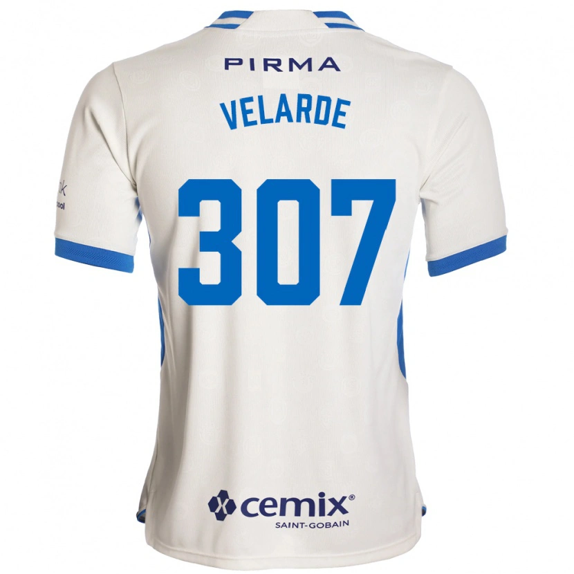 Danxen Hombre Camiseta Juan Velarde #307 Blanco Azul Rojo 2ª Equipación 2026/27 La Camisa México