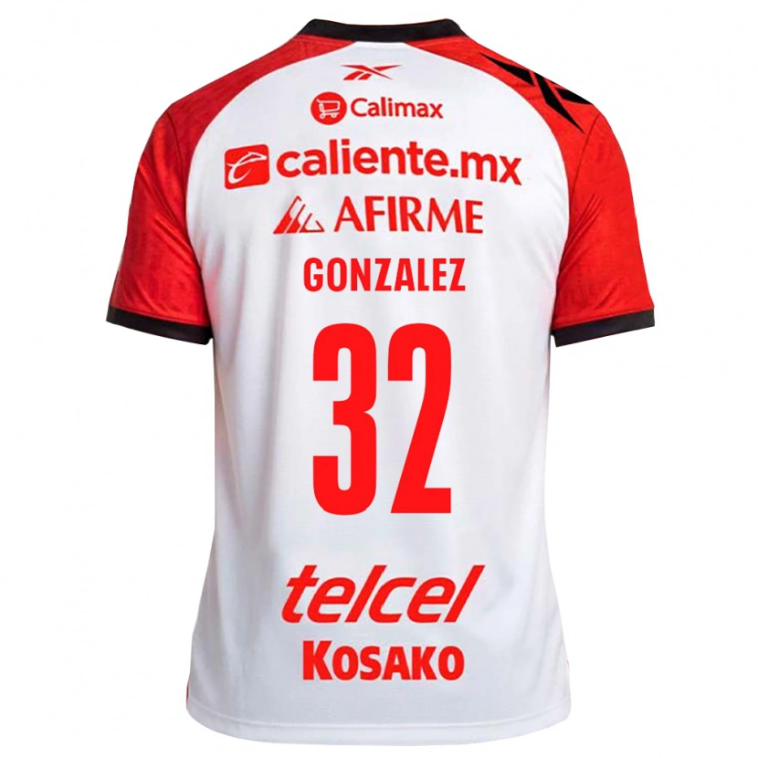 Danxen Hombre Camiseta Carlos Gonzalez #32 Rojo Blanco Negro 2ª Equipación 2026/27 La Camisa México