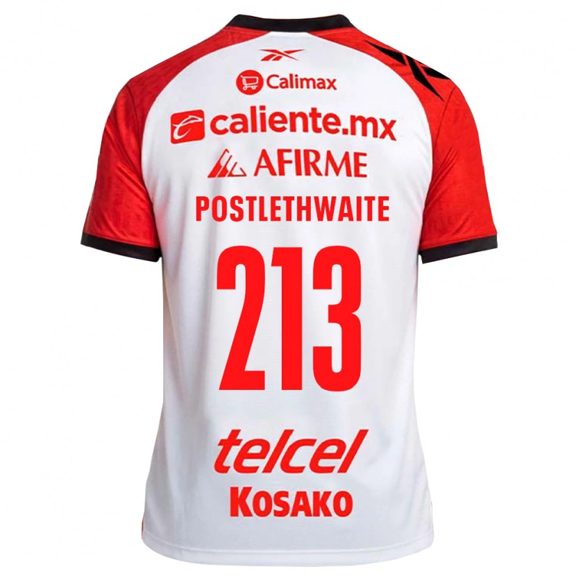 Danxen Hombre Camiseta Emiliano Postlethwaite #213 Rojo Blanco Negro 2ª Equipación 2026/27 La Camisa México