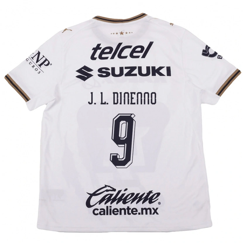Danxen Hombre Camiseta Juan Dinenno #9 Blanco Negro Marrón 2ª Equipación 2026/27 La Camisa México