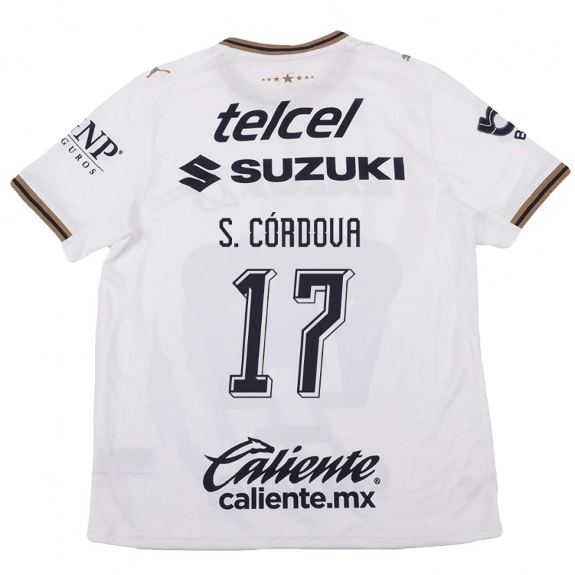 Danxen Hombre Camiseta Sebastián Córdova #17 Blanco Negro Marrón 2ª Equipación 2026/27 La Camisa México