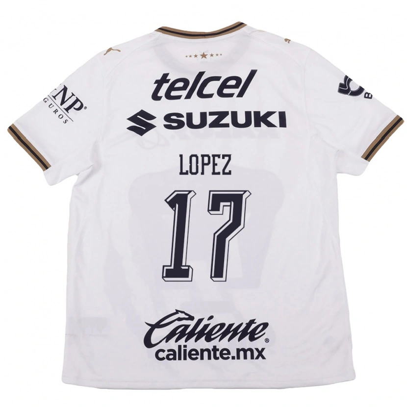 Danxen Hombre Camiseta Leonel Lopez #17 Blanco Negro Marrón 2ª Equipación 2026/27 La Camisa México
