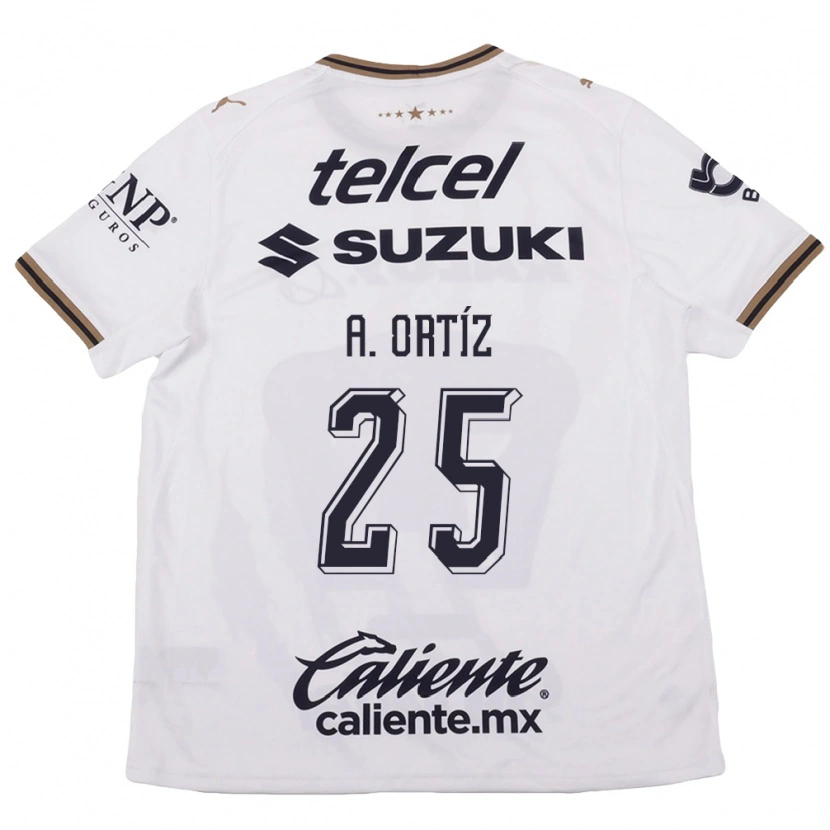 Danxen Hombre Camiseta Arturo Ortiz #25 Blanco Negro Marrón 2ª Equipación 2026/27 La Camisa México