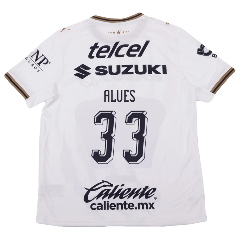 Danxen Hombre Camiseta Dani Alves #33 Blanco Negro Marrón 2ª Equipación 2026/27 La Camisa México
