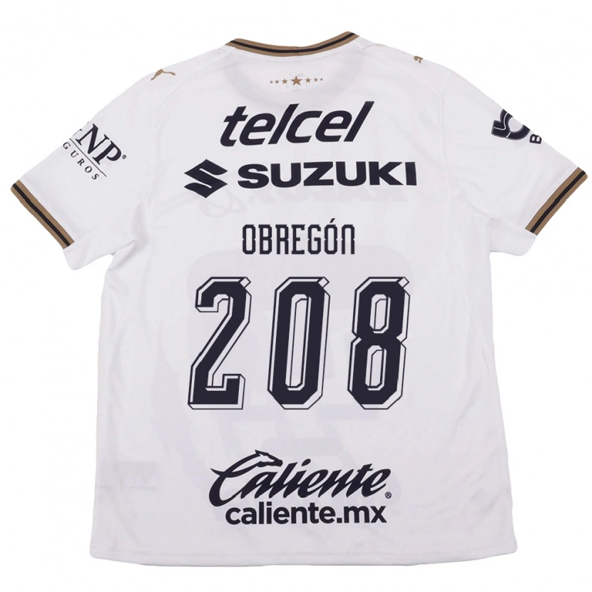 Danxen Hombre Camiseta Jaime Obregón #208 Blanco Negro Marrón 2ª Equipación 2026/27 La Camisa México