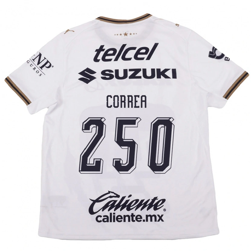 Danxen Hombre Camiseta Andrés Correa #250 Blanco Negro Marrón 2ª Equipación 2026/27 La Camisa México