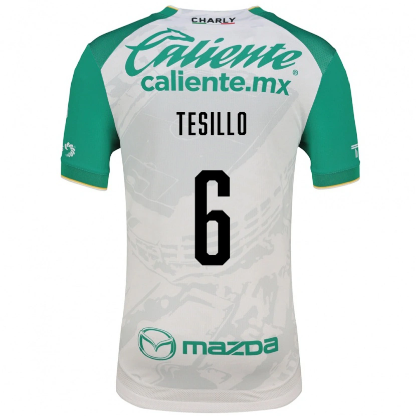 Danxen Hombre Camiseta William Tesillo #6 Verde Claro Blanco 2ª Equipación 2026/27 La Camisa México