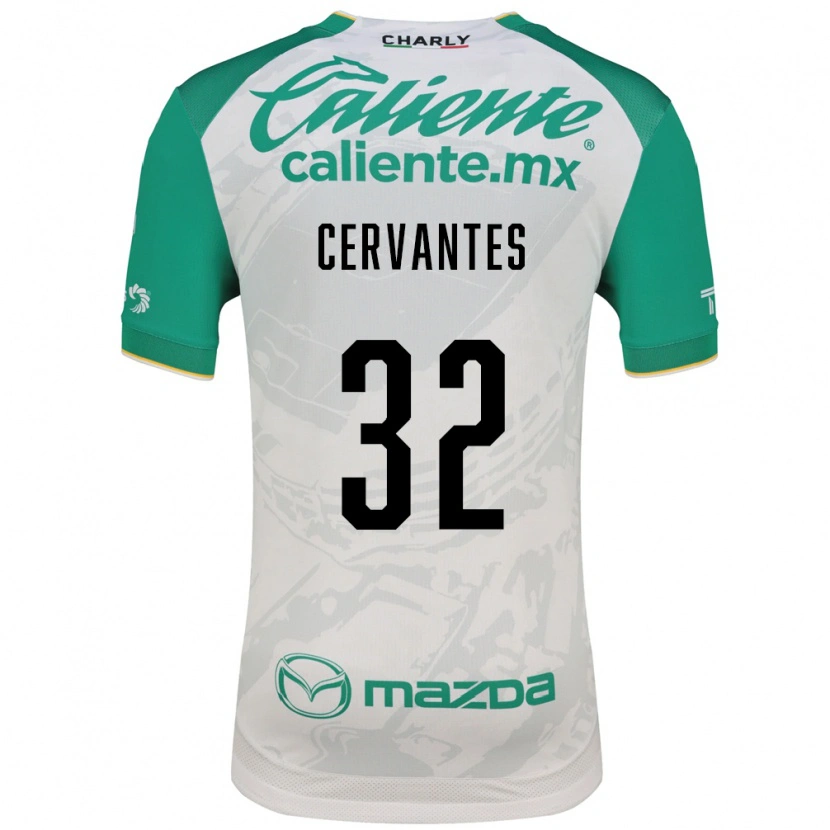 Danxen Hombre Camiseta Luis Cervantes #32 Verde Claro Blanco 2ª Equipación 2026/27 La Camisa México
