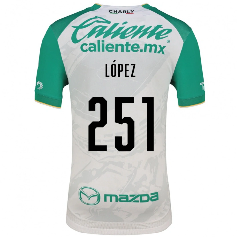 Danxen Hombre Camiseta Iván López #251 Verde Claro Blanco 2ª Equipación 2026/27 La Camisa México