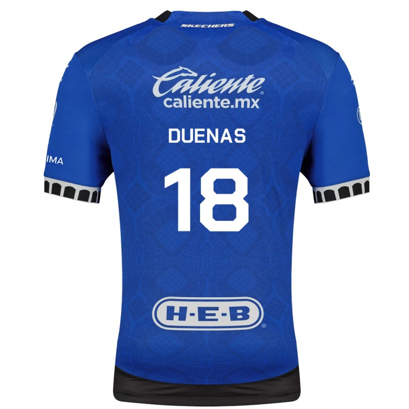 Danxen Hombre Camiseta Érik Dueñas #18 Azul Real Blanco Negro 2ª Equipación 2026/27 La Camisa México