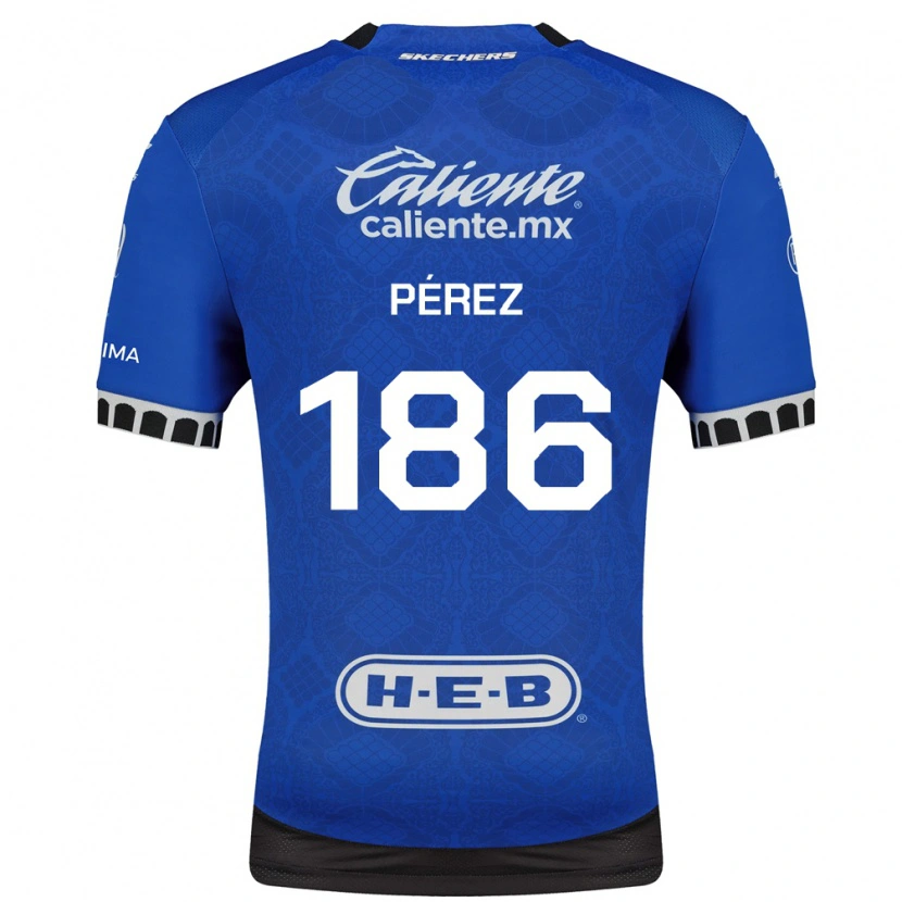 Danxen Hombre Camiseta José Pérez #186 Azul Real Blanco Negro 2ª Equipación 2026/27 La Camisa México