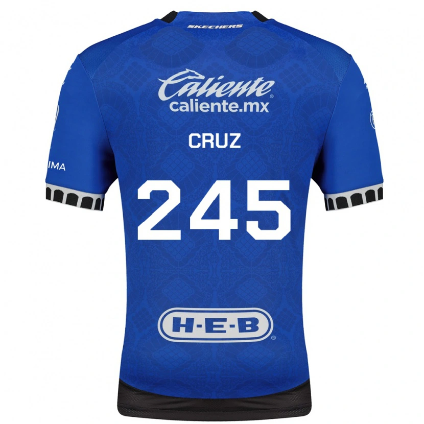 Danxen Hombre Camiseta Leonardo Cruz #245 Azul Real Blanco Negro 2ª Equipación 2026/27 La Camisa México