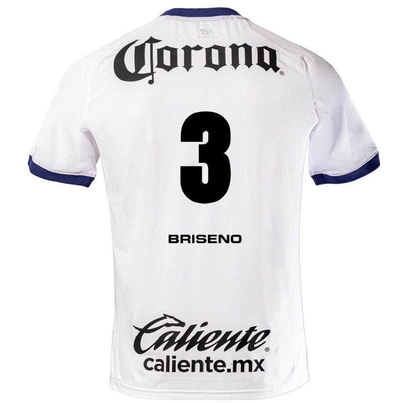 Danxen Hombre Camiseta Antonio Briseño #3 Blanco Azul Negro 2ª Equipación 2026/27 La Camisa México