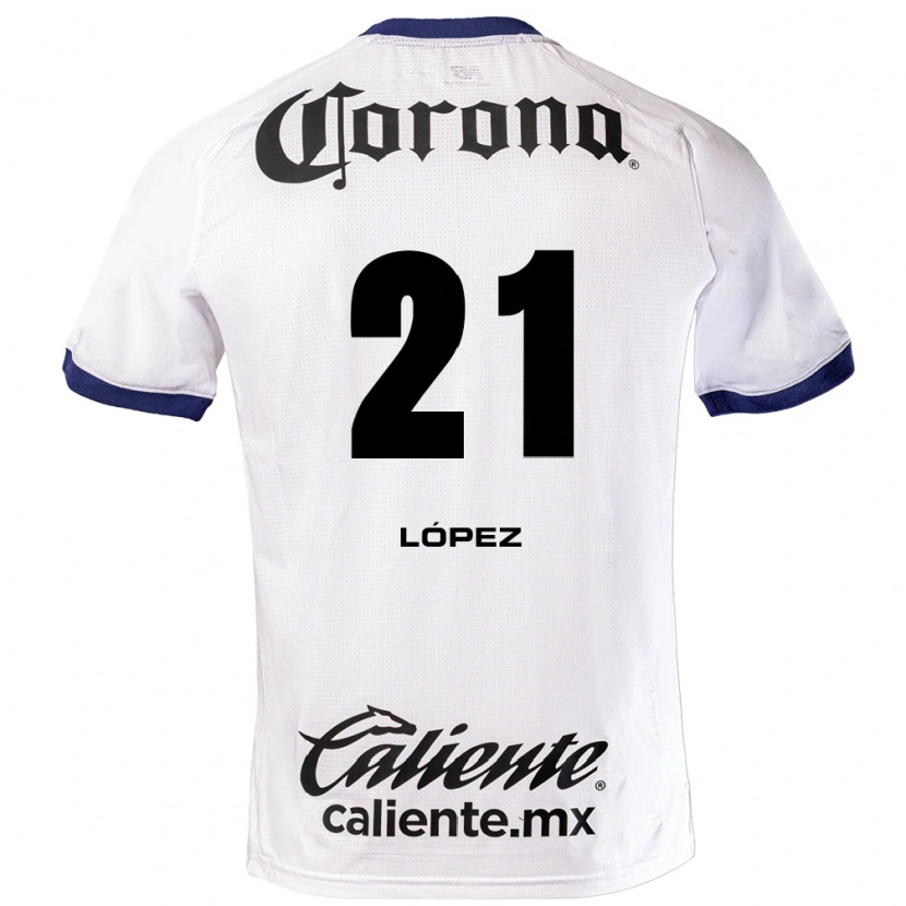 Danxen Hombre Camiseta Iván López #21 Blanco Azul Negro 2ª Equipación 2026/27 La Camisa México