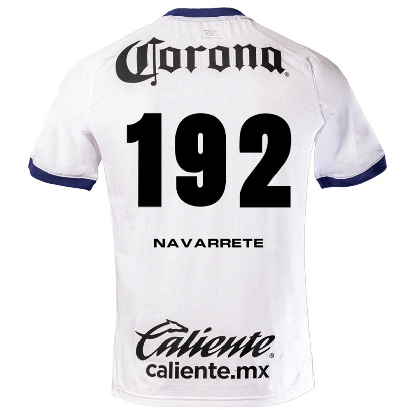 Danxen Hombre Camiseta Luis Navarrete #192 Blanco Azul Negro 2ª Equipación 2026/27 La Camisa México